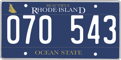 RI license plate 070543