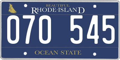 RI license plate 070545