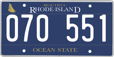 RI license plate 070551