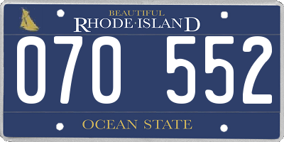 RI license plate 070552