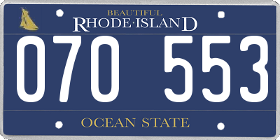 RI license plate 070553