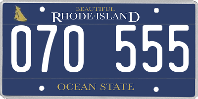 RI license plate 070555