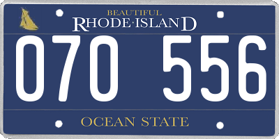 RI license plate 070556