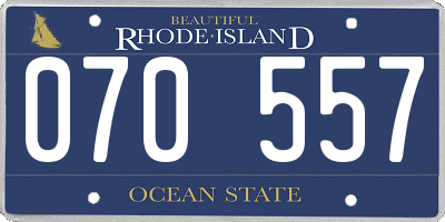 RI license plate 070557