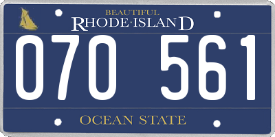 RI license plate 070561