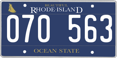 RI license plate 070563