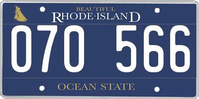 RI license plate 070566
