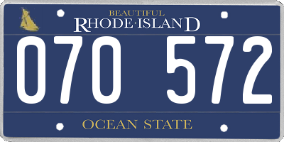 RI license plate 070572