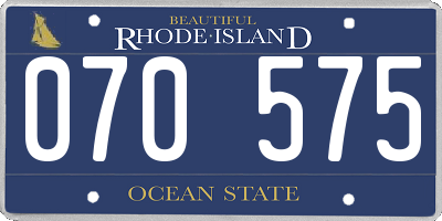 RI license plate 070575