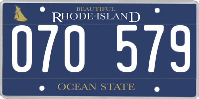 RI license plate 070579