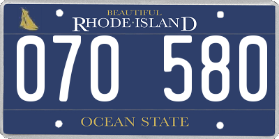 RI license plate 070580