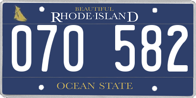 RI license plate 070582