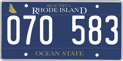 RI license plate 070583