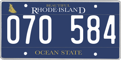 RI license plate 070584