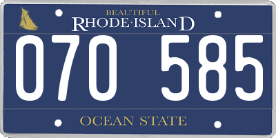 RI license plate 070585