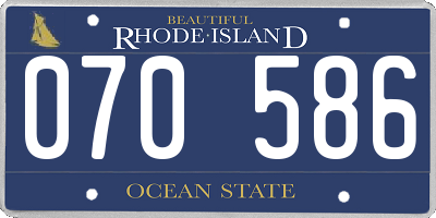 RI license plate 070586
