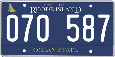 RI license plate 070587
