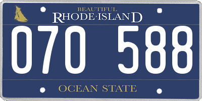 RI license plate 070588
