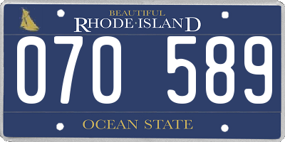 RI license plate 070589