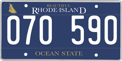 RI license plate 070590