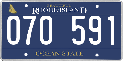 RI license plate 070591