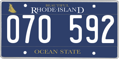 RI license plate 070592