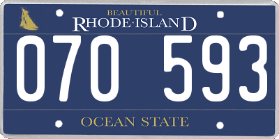 RI license plate 070593