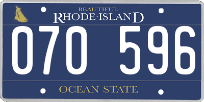 RI license plate 070596