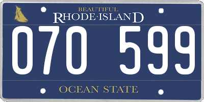 RI license plate 070599
