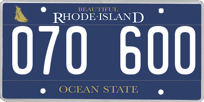 RI license plate 070600