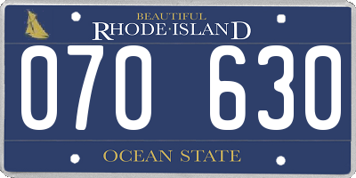 RI license plate 070630
