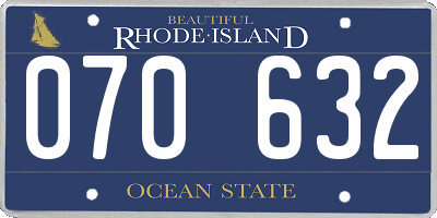RI license plate 070632