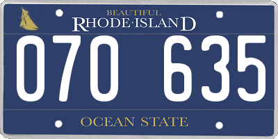 RI license plate 070635