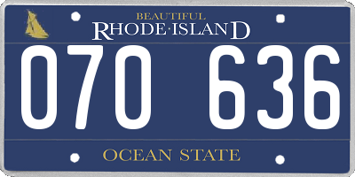RI license plate 070636