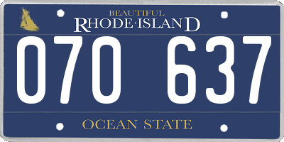 RI license plate 070637