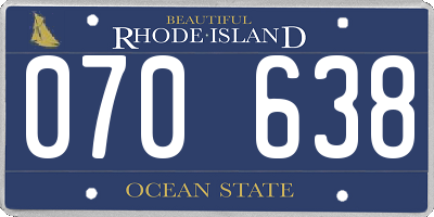 RI license plate 070638