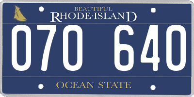 RI license plate 070640