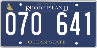 RI license plate 070641