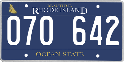 RI license plate 070642