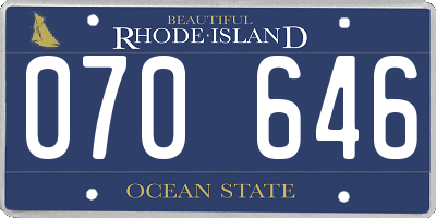 RI license plate 070646
