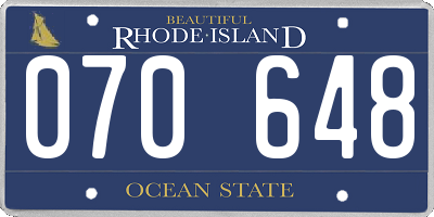 RI license plate 070648