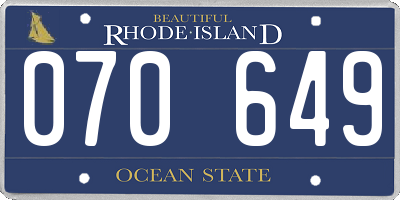 RI license plate 070649