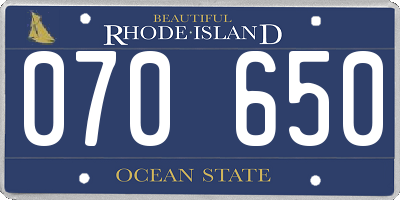 RI license plate 070650