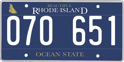 RI license plate 070651