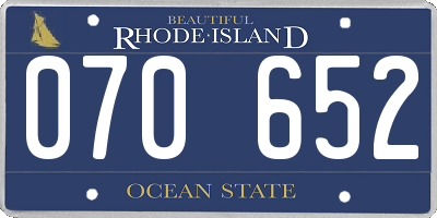 RI license plate 070652