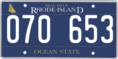 RI license plate 070653