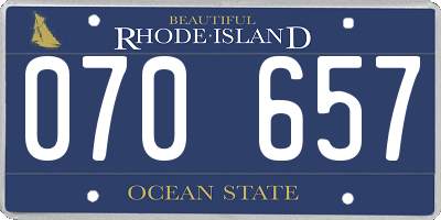 RI license plate 070657