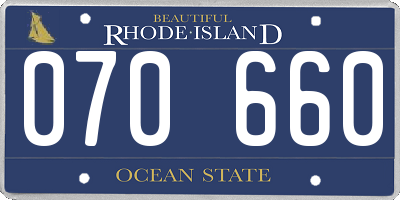 RI license plate 070660
