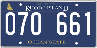 RI license plate 070661