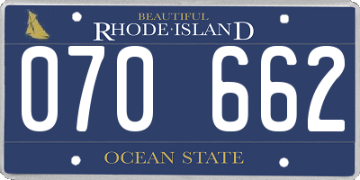 RI license plate 070662